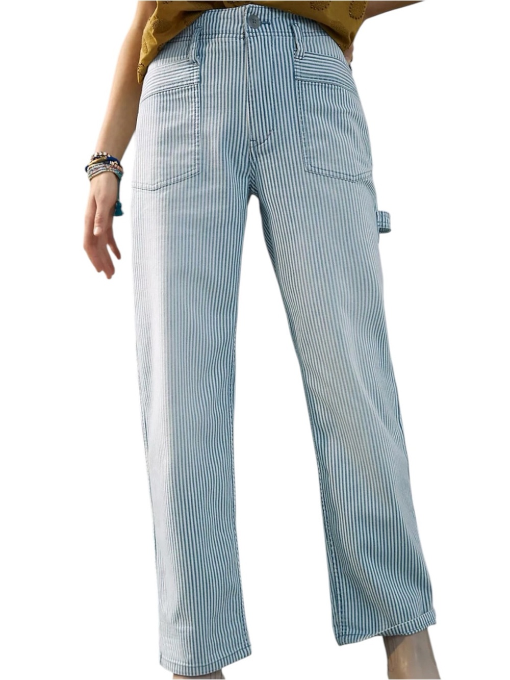 Anthropologie Pilcro Railroad Pinstripe Utility Pants Size 30 Cotton Blend